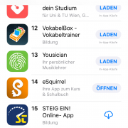 eSquirrel Top 14 in den iOS-Charts
